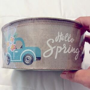 Members Mark “Hello Spring” Decorative Ribbon with Blue Truck Design. 2.5 inches